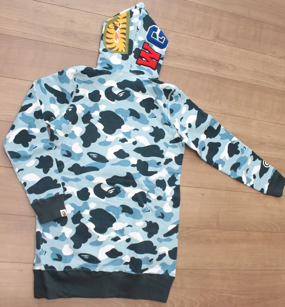 A BATHING APE BAPE Women Sweat Full Zip Hoodie Dress S size New Blue