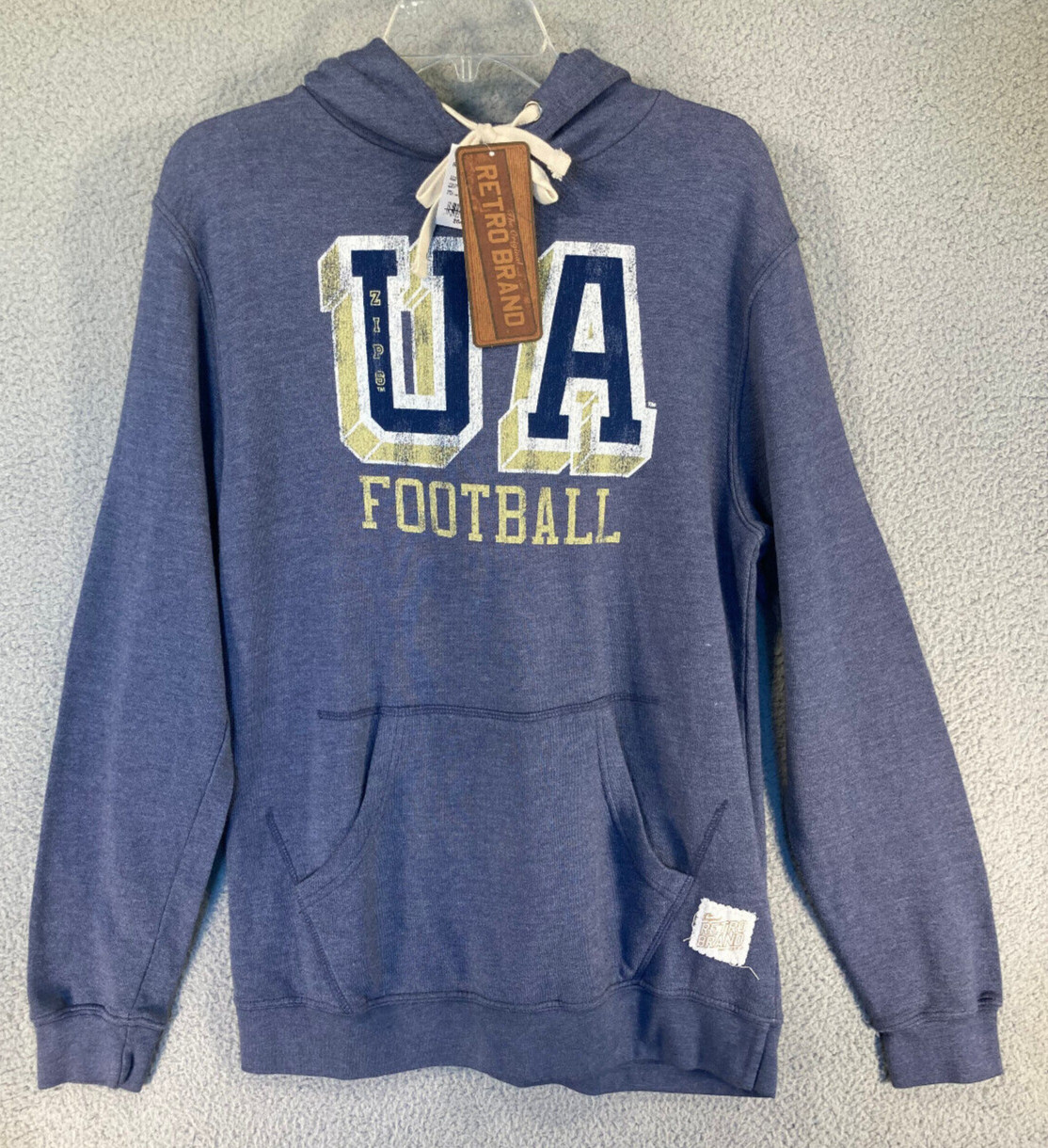 University of Akron Football Hoodie Adult Medium Blue Gray Pullover Sweatshirt