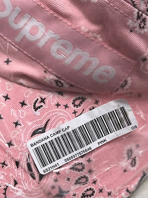 NEW SUPREME Bandana Camp Cap Paisley Pattern Hat Pink SS21 BNIB | eBay