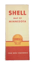 Vintage 1947 SHELL Gas Dealer Highway Map of MINNESOTA