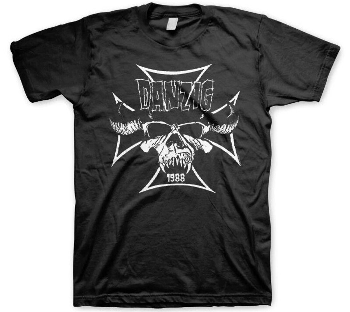DANZIG cd cv IRON CROSS SKULL 1988 Official SHIRT LRG New