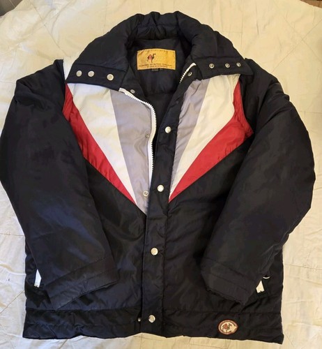 Camel Goosedown Coat Zip Out Sleeves Vest Colorblock L Large Ski Black