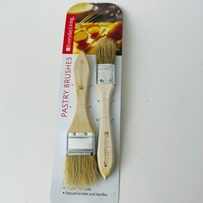 2pcs Everyday Living Pastry Brushes 1"and 1 1/2", Natural Bristles and Handles
