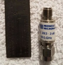 Midwest Microwave 263-3, DC-18GHz, SMA M/F , 3 dB Attenuator, Miniature type