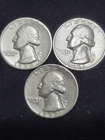 Three nice George Washington Quarters. 1-1950D. 1-1951D, 1-1952D. 90% Silver