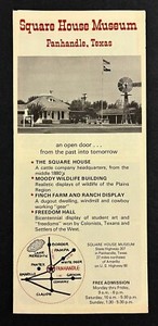1980s Panhandle Texas Square House Museum Vintage Tourist Travel Brochure Guide