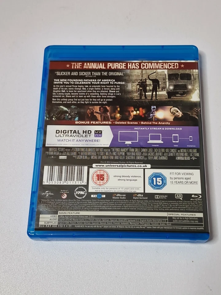 The Purge - Anarchy (Blu-ray, 2014) Region B Cert 15 Universal - Image 4 of 4
