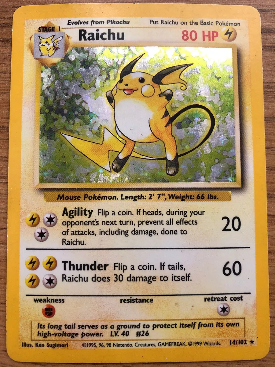 Shiny Raichu 14/102 Holo/Shiny Pokemon Card