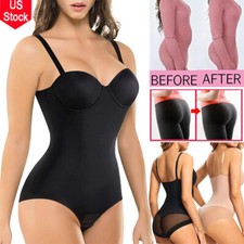 Women Post Surgery Slim Bodysuit Full Body Shaper Cincher Built In Bra Shapewear
