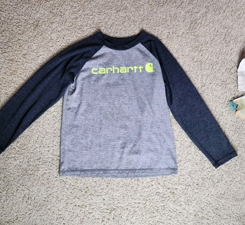 Carhartt Boys Gray Shirt Black Crew Neck Pullover T-Shirt Size 8 + NWT SHORTS - Picture 3 of 7