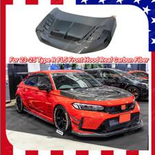 Real Carbon Fiber Front Hood Vented Bonnet Fits 2023-2025 Honda Civic Type R Fl5 Real Carbon Fiber Front Hood Vented Bonnet Fits 2023-2025 Honda Civic Type R Fl5