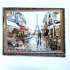 Vikmari Paint by Number Canvas Kit Eiffel Tower Paris Street Scene 22" x 18.5"