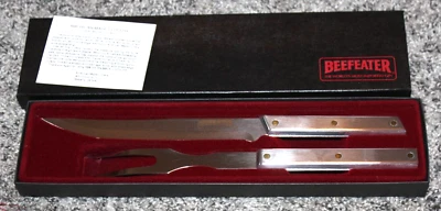 BEEFEATER Gin Carving Set Knife And Fork In Box Stainless Steel (NOS) - Image 1 of 4