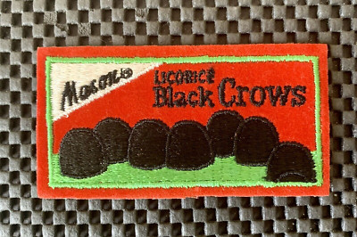 MASON LICORICE BLACK CROWS EMBROIDERED SEW ON ONLY PATCH CANDY 3 3/4'' x 2'' NOS