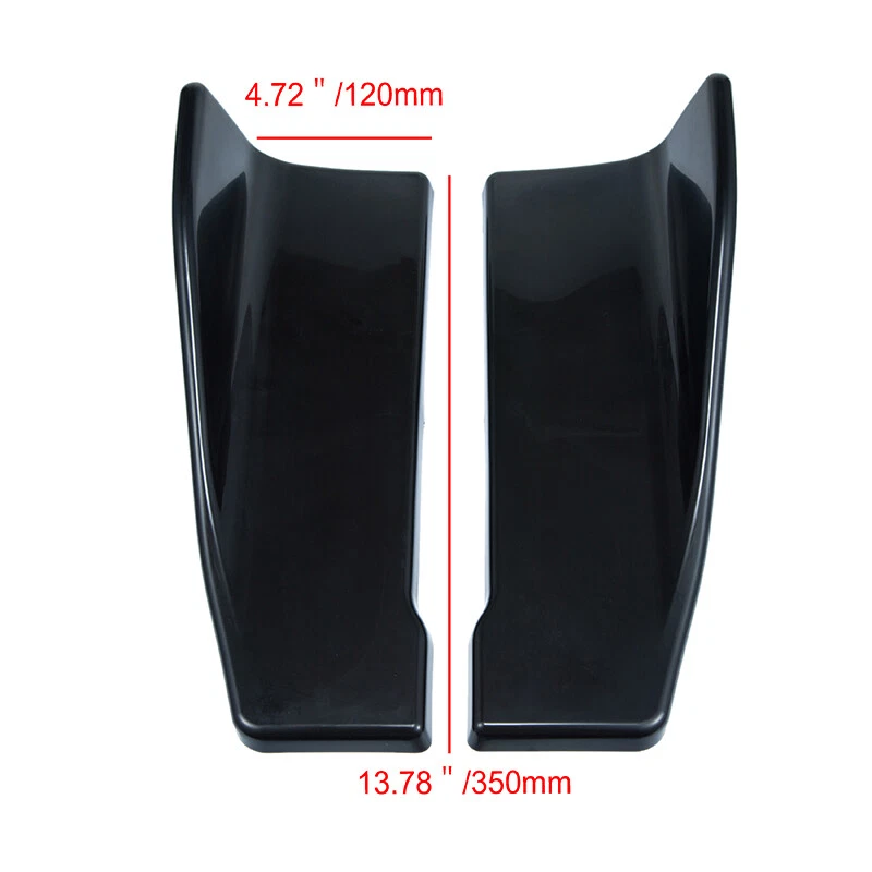 2x Falda pala ángulo envolvente difusor labio canard alerón parachoques trasero negro brillante Foto 2 de 4
