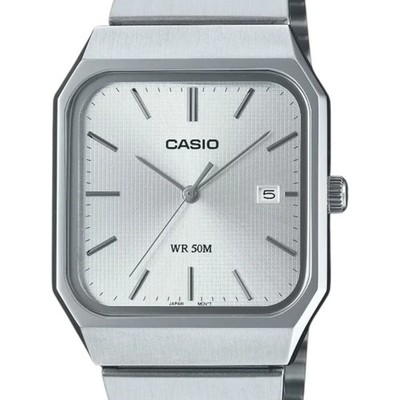 CASIO　MTP-B185D 新品 Casio MTP-B185D-7AV Mens Analog Quartz Watch Silver Dial Steel