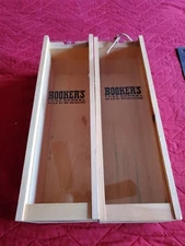 Qty 2 BOOKER'S TRUE BARREL HIGHEST GRADE BOURBON WHISKEY WOOD BOXES Circa 2000s