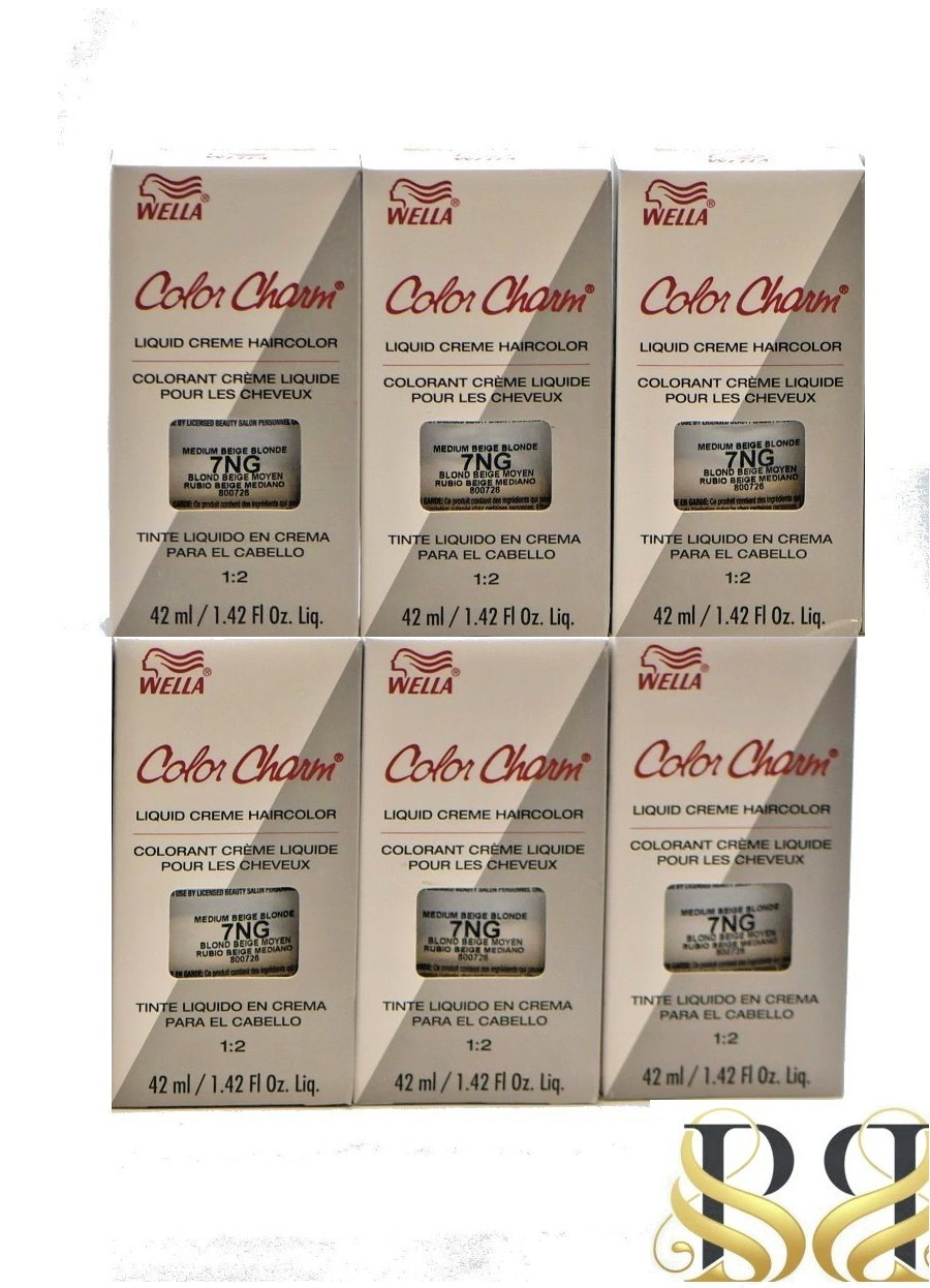 Charm Permanent Liquid Hair Toner 7ng Medium Beige Blonde (6 Pack)
