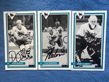 LOT OF 3 San Jose Sharks Cards -  Doug Zmolek/Wade Flaherty/Tom Pederson -SIGNED