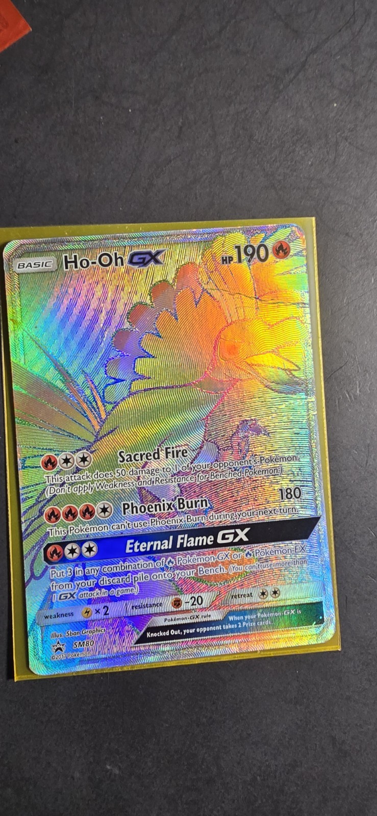 The Pokémon Company Ho-Oh GX SM80 Sun & Moon Promo Black Star Holo 190 HP