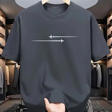 Pattern Printed Comfortable Sports Round Neck T-shirt