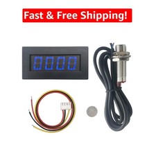 High-Performance Digital Tachometer - Hall Sensor Included, Blue LED Display