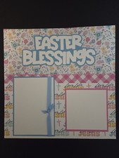Premade 12x12 Scrapbook Pages Handmade Layout Paper Piecing Easter Blessing