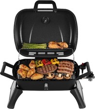 Portable Tabletop Gas Grill with Foldable Legs, Gray