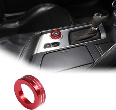 Red Alloy Multimedia Knob Button Covers for 2014-2019 C7 Car Center Color: Red