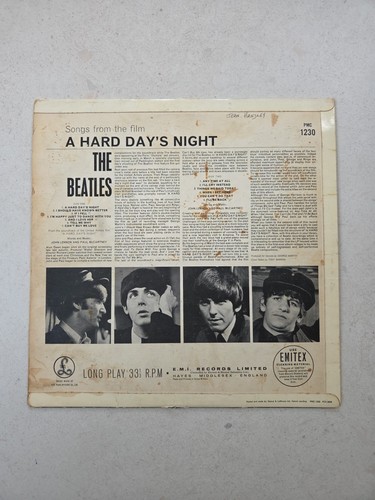 THE BEATLES - A HARD DAY'S NIGHT LP MONO VINYL 1964 ALBUM Original UK 3N/3N G&L - Picture 2 of 4
