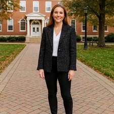 Nordstrom Classiques Entier Women Tweed Jacket Blazer Open Front M Office Casual