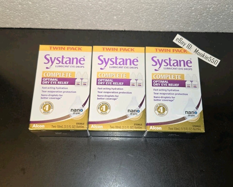 EXP 08/2027! 3 Lot Systane COMPLETE TWIN Pack (6 Bottle X 10