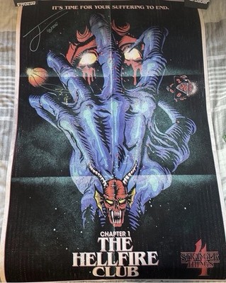Stranger Things Poster - signiert von Joseph Quinn & Jamie Campbell Bower - mit CN