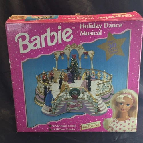 Vintage 1997 Mr. Christmas Barbie Holiday Dance Musical Animated Waltz Set
