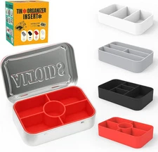 4-Pack Tin Organizer Inserts for Altoids 1.76oz – Dividers for Travel, Pills & M