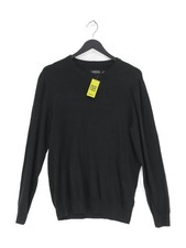 Burton Men's Jumper M Black Cotton with Nylon Round Neck Pullover