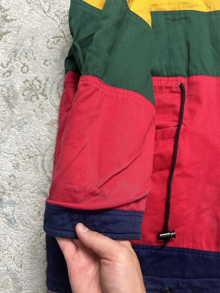 Chaqueta con Capucha Braefair Vintage Años 90 Cierre de Palanca Abrigo de Lona Preppy Retro Talla L Foto 2 de 4