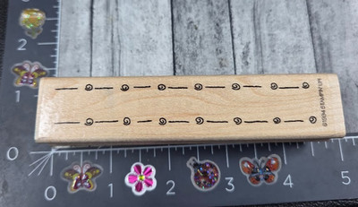 Stampin' Up! Swirls Lines Border Double 1994 Rubber Stamp Wood #H25