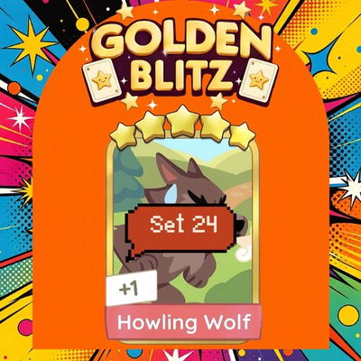 #ad ⚡ Golden Blitz ONLINE NOW⚡Howling Wolf⭐⭐⭐⭐⭐ Monopoly Sticker Go Set 24⚡ $2.99