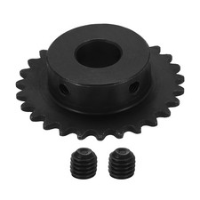 25 Chain Roller Sprocket 15mm Bore, 27 Tooth with Set Screws, Black