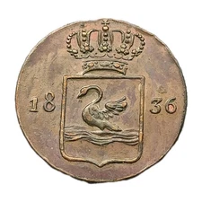 1836 Dutch East Indies Coin 1 Duit Copper Coin