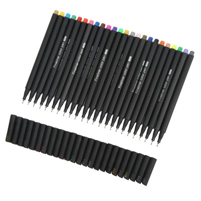 24 Fineliner Farbstifte Set 0 4 Mm Thin Tip 24 Farben Aquarell Design Micro AK