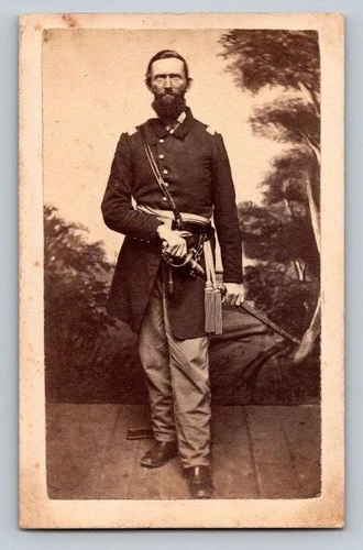 1860's Well Dressed Civil War Soldier w/ Sword CDV Photograph - PA