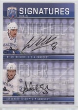 2008-09 Be a Player Duals Signatures Alexander Edler Willie Mitchell Auto wf4