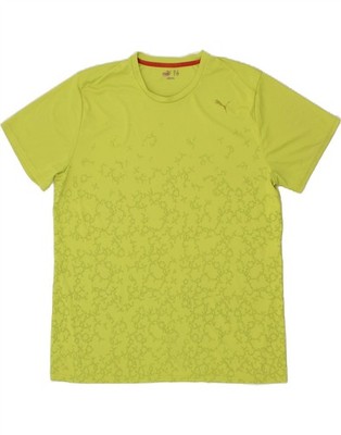 PUMA Mens Abstract Pattern Graphic T-Shirt Top Medium Green Polyester AV14