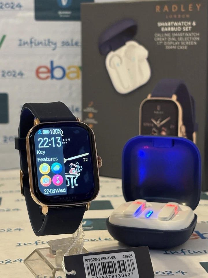 Radley Series 20 Smart Ink Rectangle Calling Watch with True Wireless Earphones - Image 2 of 4