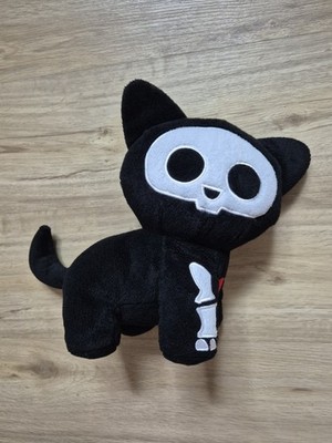 Skelanimals Deluxe Walking Kit the Cat black & white Skeleton Plushie 