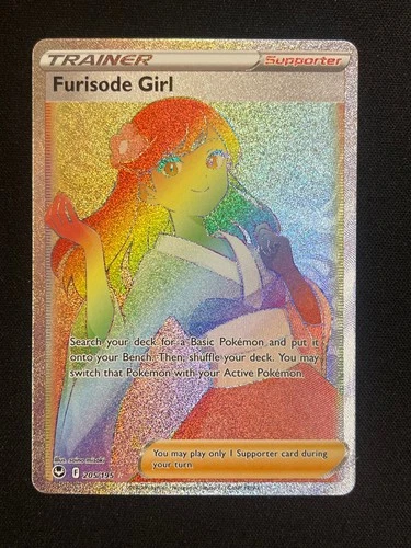 Pokemon Furisode Girl (Secret) Secret Rare SWSH12: Silver Tempest 205/195 NM