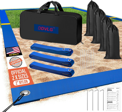 Professional Beach Volleyball Lines for Sand, 2'' Nylon | Ultra-Visible Marking |