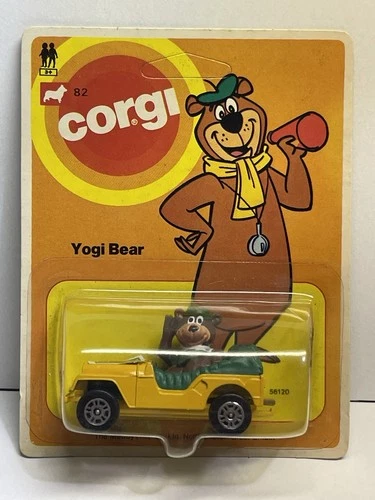 CORGI 1981 Hanna-Barbera Yogi Bear Jeep Diecast Car Yellow MIP Vintage NOS😱🔥